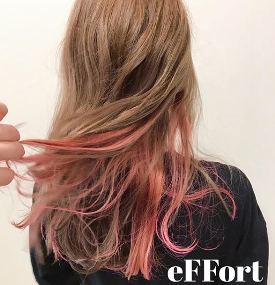 インナーカラー ピンク 髪をキレイにするサロン Effort